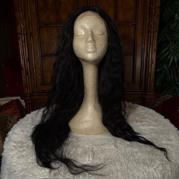 Beshe 33" Luxury Lace Ear to Ear Wig No Tape/No Glue 2" Deep Lace Color 1B - Picture 3 of 16